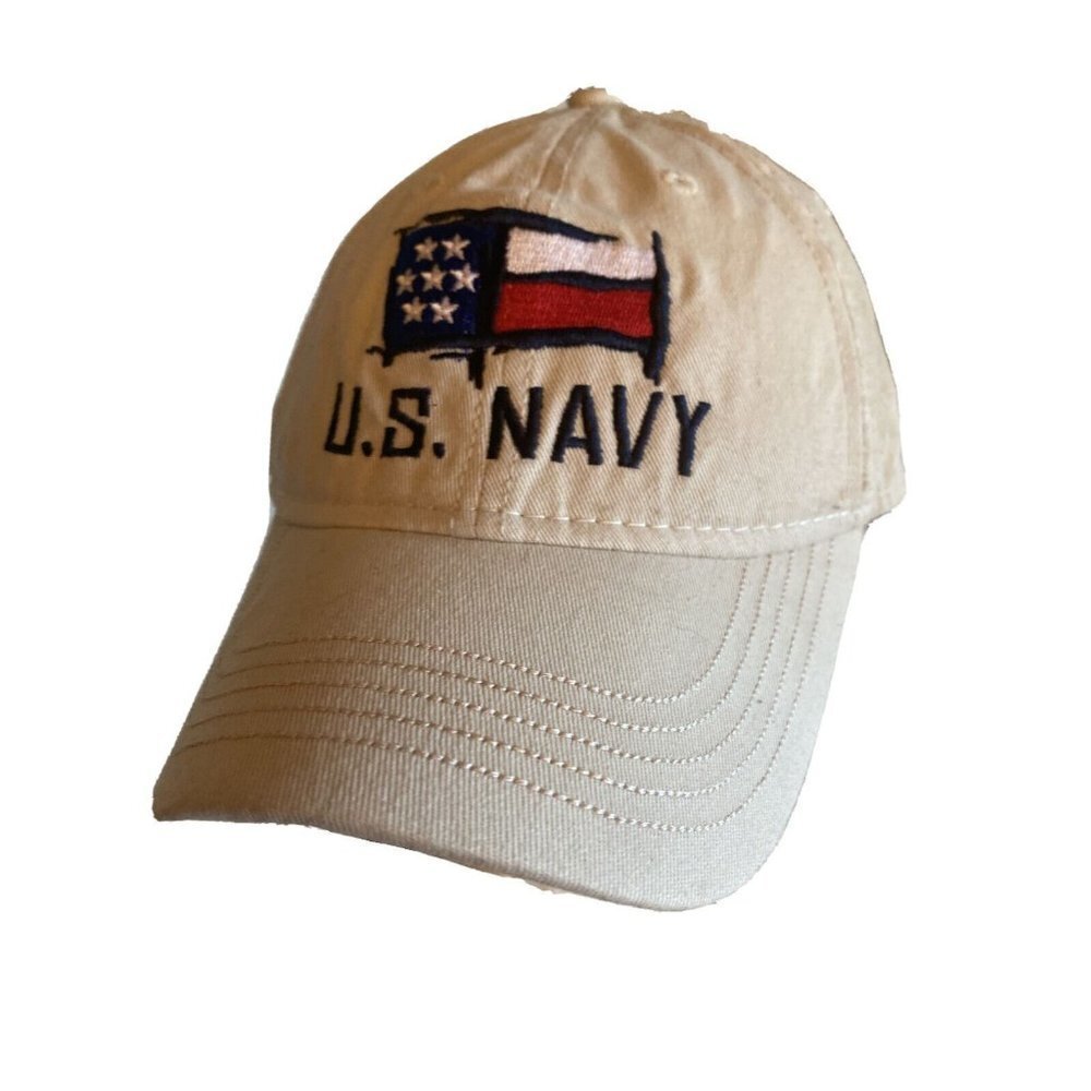 Ouray Sportswear US Navy Youth Khaki Tan Cotton Baseball Cap Hat 51017 Military